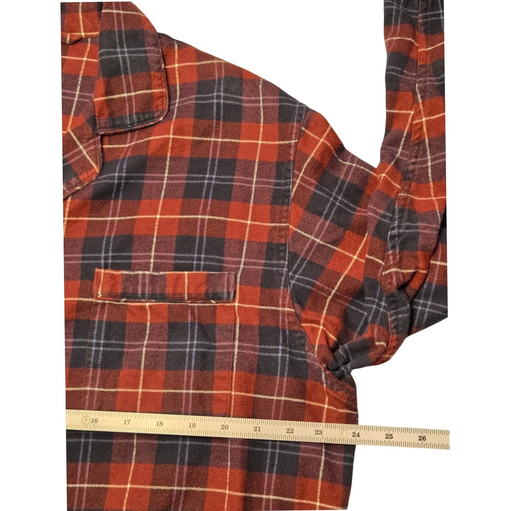 Brooks Brothers Men's Plaid Flannel Pajama Sleep Shirt Top Red Blue - Picture 4 of 9